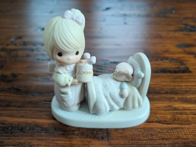 Precious Moments Make Me A Blessing Figurine 100102 Girl Sick Friend 1986 Enesco