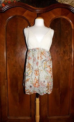 PROMOD......Vintage Look Bohemian Crochet Bikini Tie Shoulder Hippie Summer Top