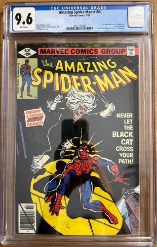 AMAZING SPIDER-MAN #194 CGC 9.6 White Pages 1st Black Cat Felicia Hardy 1979