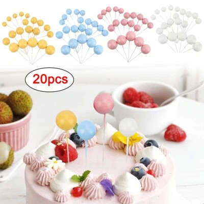 20pc Ball Cake Topper Birthday Party Shower Wedding Christmas Ball Decorate