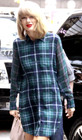 Equipment Femme 100% Silk Green & Blue Plaid Long Sleeve Shirt Dress Us 0 2 Xs