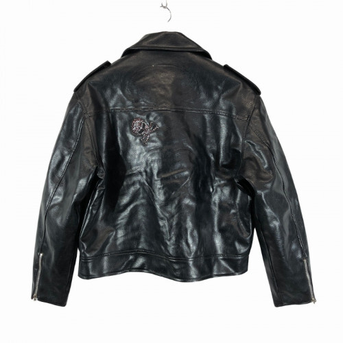 CYCLE KING Black Leather Riders Jacket with Skull Size XL, Limited