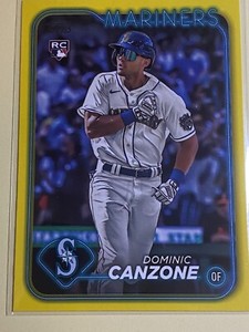 Dominic Canzone 2024 Topps #195 Yellow Parallel RC Mariners