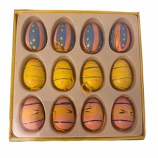 🌟Gisela Graham Set Of 12 Mini Wooden Easter Egg Hanging Decorations