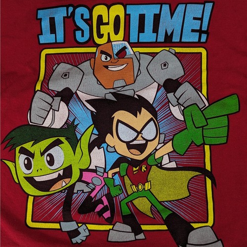 Official Teen Titans Go! Youth Boys XXL (18) Red T-Shirt Crewneck Short Sleeve - Picture 3 of 12