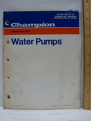 #ad #ad VTG 1979 Champion Parts Rebuilders Remanufactured Water Pumps Catalog 500 00 08 $8.00