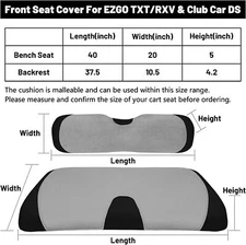 Golf Cart Seat Covers Protector Set Washable for Club Car Precedent Yamaha EZGO