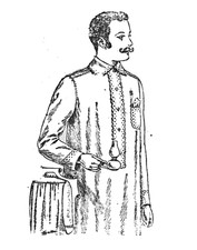 Past Patterns 0637 - Early 1900s Mens Yoke Night Shirt Sewing Pattern