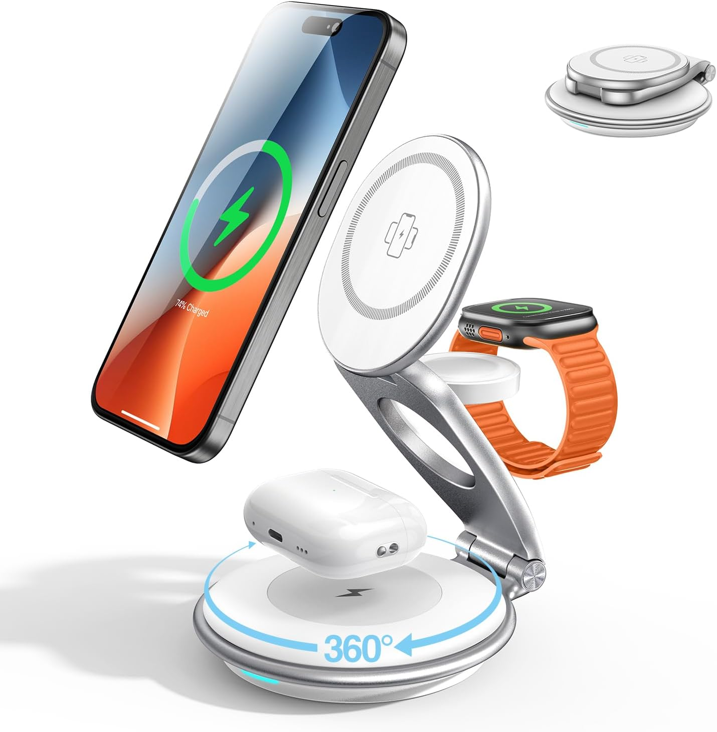 3-in-1 MagSafe Wireless Charging Station for iPhone & Accessories