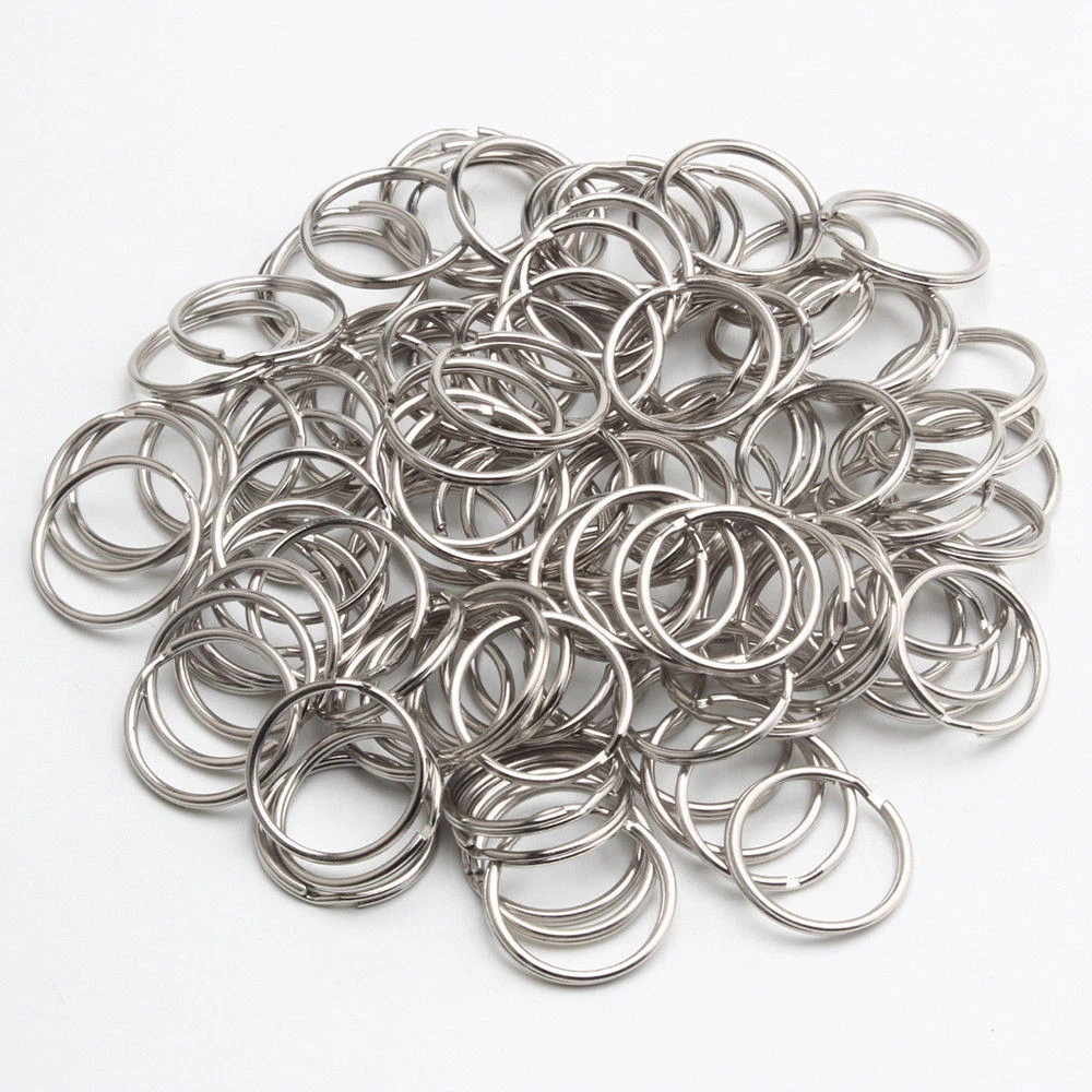 100 Piece D Hook Keychain Hardware With Jump Rings, Metal Split Key Ring  Clips With Chain For Craft