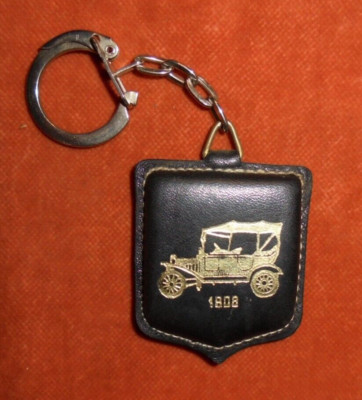 Renault keychain - garage P. Contant in Troyes - TACOT 1908 - genuine leather