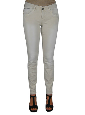 GANG Nikita Skinny Jeans Stretch Damen Vintage Beige Hose Slim Low Rise Pants