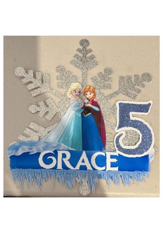 frozen cake topper personalised elsa anna double layered 300 gsm ebay