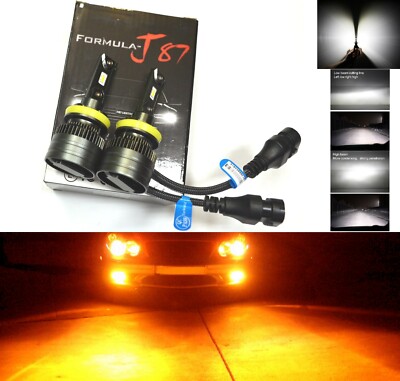 LED Kit G8 100W H11 Amber Two Bulbs Fog Light Replace Upgrade Stock Lamp JDM OE