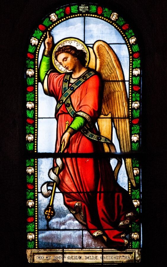Toile ésotérisme archange saint Michel 50x70 contre les énergies négatives de la maison