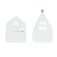 RäDer LichthäUschen GäStehaus & Traumhaus 2Er Set Aus Porzellan Teelichthalter