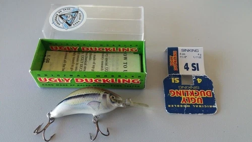 VINTAGE UGLY DUCKLING LURES PACK OF 1 NO.  4 SI SINKING 30 YEARS OLD HAND MADE