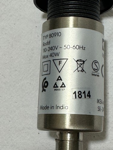 IKEA BRAND NEW SWICHED TABLE LIGHT BASE - LOOKS STAINLESS STEEL + FITTED PLUG - Picture 2 of 4