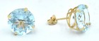 GENUINE 8.80 Cts AQUAMARINE STUDS EARRINGS 14K YELLOW GOLD - Free Appraisal -NWT — photo 4