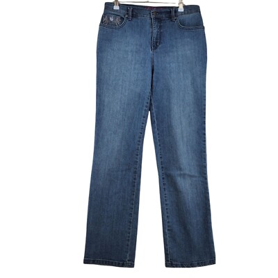 Gloria Vanderbilt Jeans Women's Amanda Fit Medium Wash Denim Decorative Blue 6