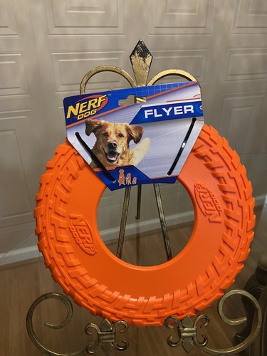 Nerf Dog Rubber Tire Flyer Toy 10" Frisbee Lightweight Durable Floats M / L Dog - Picture 4 of 5