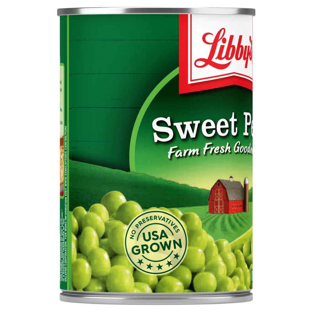Libby's Canned Sweet Peas, 15 Oz, 12 Cans, All Natural, Quick and Easy
