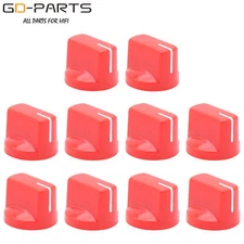1/4" RED Set Pointer Knob For Guitar BASS Effect Pedal Compressor 19x15mm 10PCS