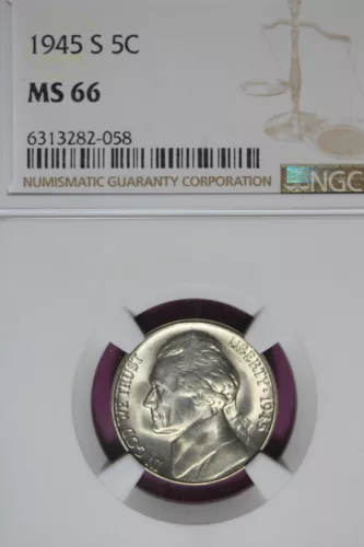 1945 - S NGC MS66 JEFFERSON NICKEL!!  #B46040