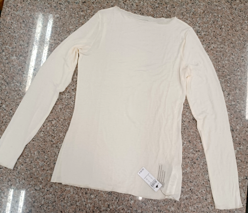 NWT Super Soft INTIMISSIMI Size Large Ivory Bateau Top Modal 9% Cashmere Comfy