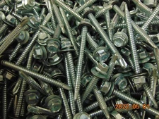 LOT OF (100) Hex Washer Head 1/4 x 3" Self-Drilling Tek Screw RUBBER WASHER SEAL