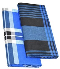 Men's Checked Cotton Lungi Black Combo/Length 2.25m Pack of 2 US