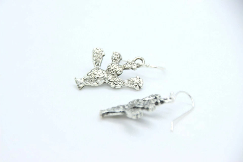 仙人掌植物小饰品耳环 925 纯银钩锡饰品 1 1/4 — 第 3/3 张图片