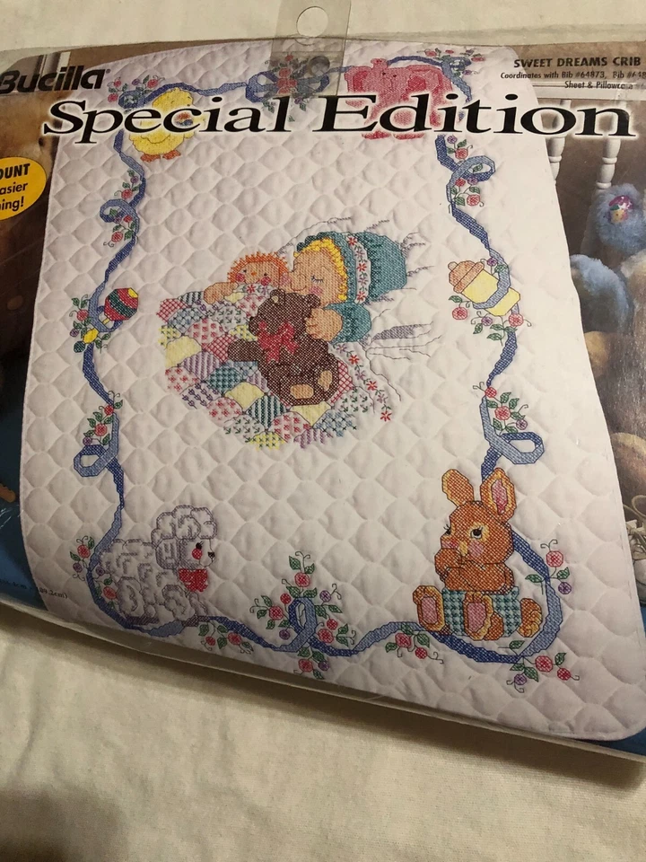 New Rare Bucilla Sweet Dreams Quilt Top 64874 Special Edition Vintage - Image 3 of 4