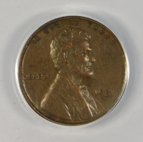 1931-S 1c Lincoln Copper Penny Cent ANACS XF40 Details **Better Date**