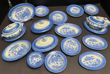 Antique Copeland Miniature 29pcs MANDARIN BLUE WILLOW TOY DISH SET 3 Tureens  