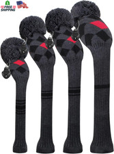 Scott Edward Knit Wood Golf Club Head Covers 4 Pieces Knitted Item Fit over Well