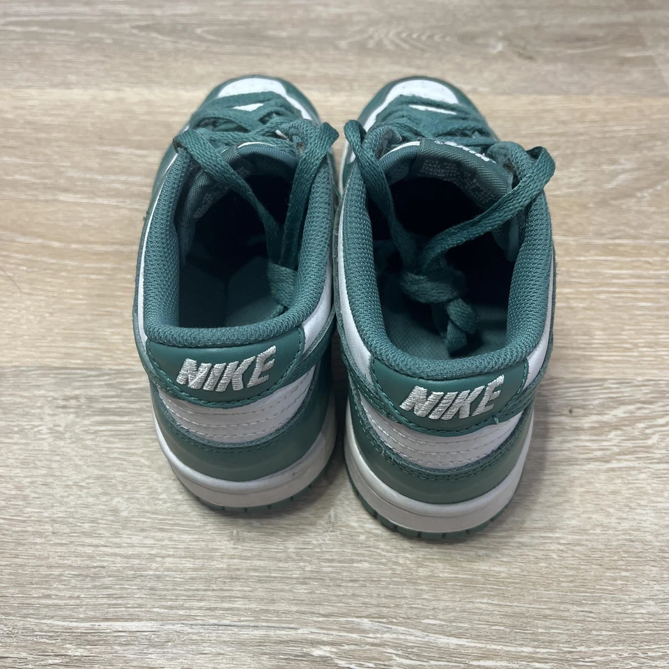 Nike Dunk Low Shoes Youth Size 4.5Y Green White Leather Sneakers HF4798-100 - Image 3 of 4