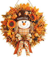 Fall Decorations for Home Wooden Fall Decor Scarecrow Door Wreath for Front Door