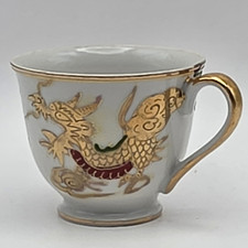 Vintage Fleetwood Japan Moriage Dragon Teacup Gold Hand Painted Dragonware