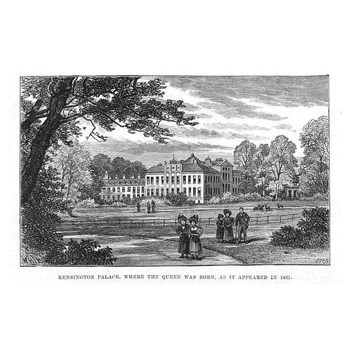 LONDON Kensington Palace as it was in 1841 - Antique Print 1886