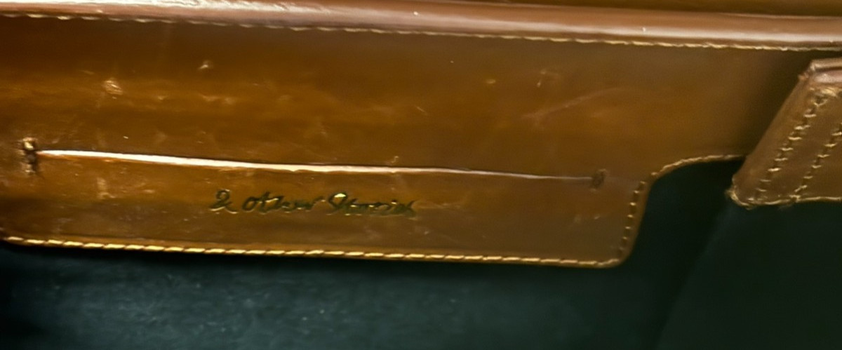 Brown Leather Rectangular Box  Purse, Removable S… - image 9