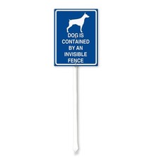 Dog is Contained by An Invisible Fence Yard Sign with Stake 7x8.8inch Rustpro...