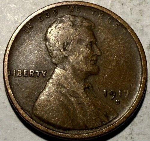 1917 s Lincoln Wheat Cent Penny VF T398
