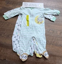 Koala Baby 3-pack coverall size 6 months Neutral NWT