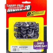 Moroso 71379, Set of 10 Black Aluminum Large Head Quik Fastener .550In Long Body
