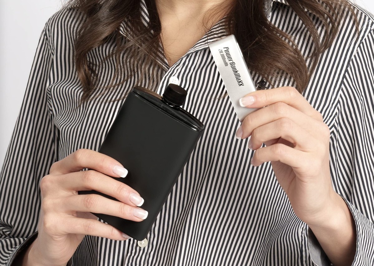 Binocktails Bev-bank Hidden Power Bank Flask - Holds Approximately