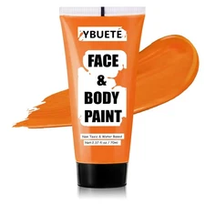 Orange Water Based Face Body Paint, 2.37 OZ Large Tube Full Coverage