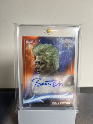 2025 Topps Chrome Marvel Studios Benicio del Toro The Collector  Orange Auto /25