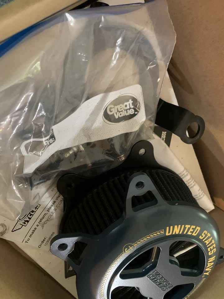 Conjunto de filtro de aire US Navy Vance And Hines para excavadora Harley Davidson Foto 2 de 4