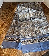 Vintage ECHO Chinon Silk Blend 13" x 50" Scarf Kalamkari Print Japan